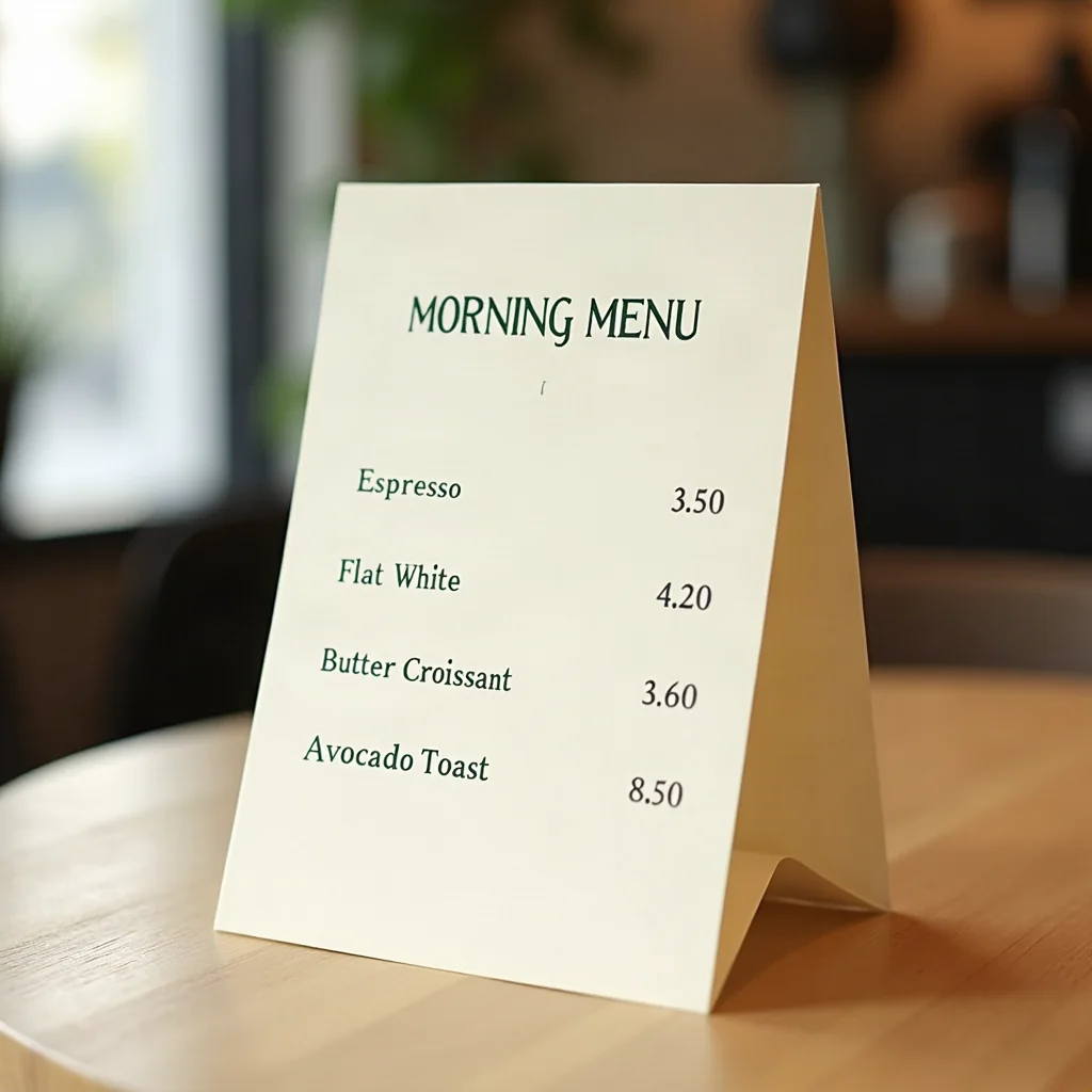 FLUX.1 dev output for the café menu test