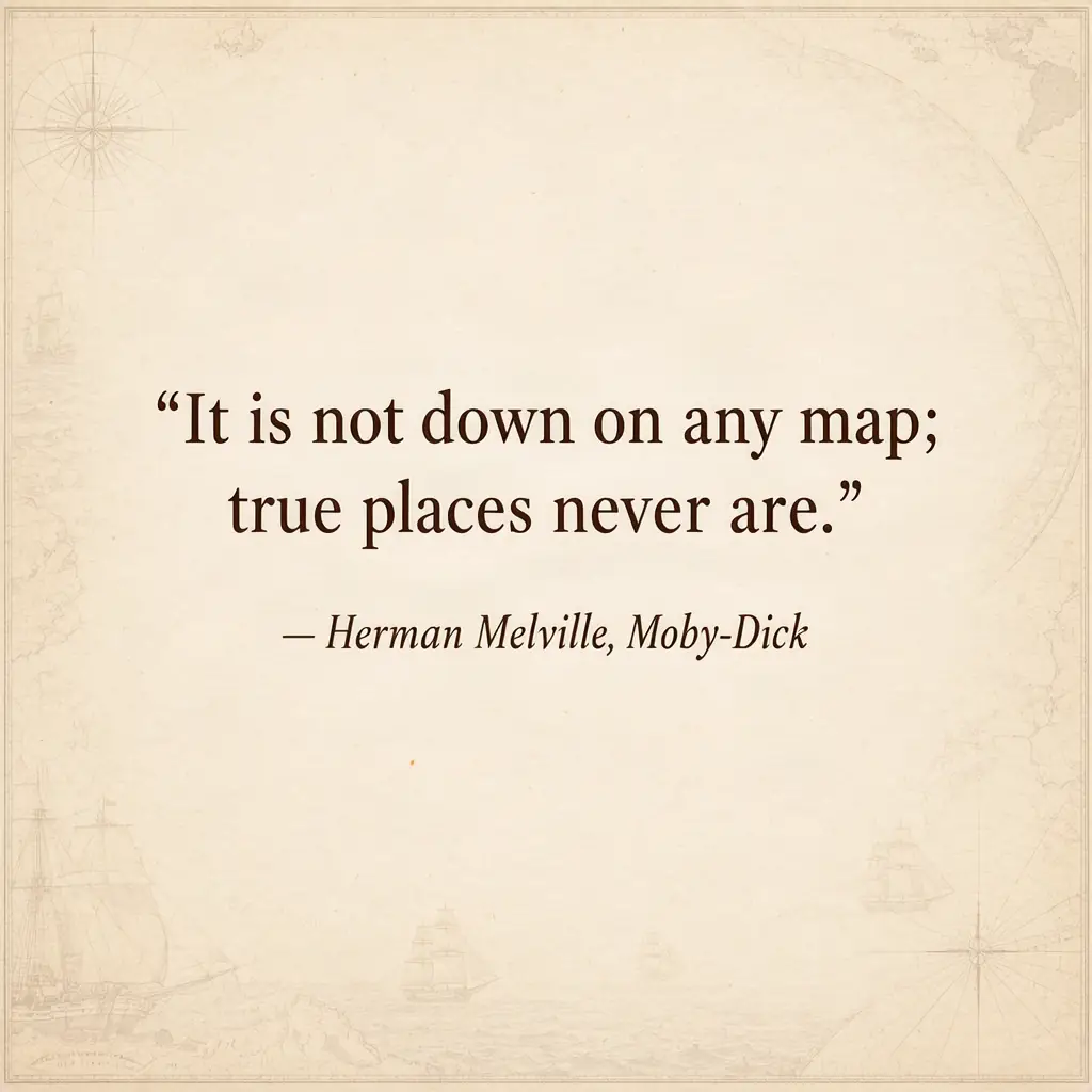 Vintage paper quote card with a Herman Melville quotation and attribution